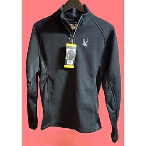 Spyder Men's Outbound 1/2 Zip Black Stryke Pullover Jacket Men's Size S NEW NWT